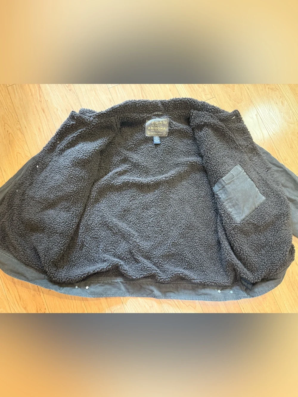Arizona Jean Co Sherpa Lined Corduroy Jacket Mens XXL Charcoal NWT Vintage Style
